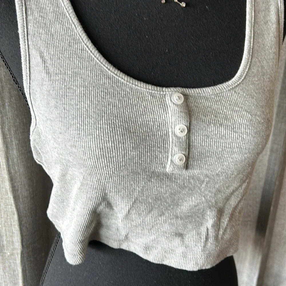 Gray Topshop Crop Tank Top